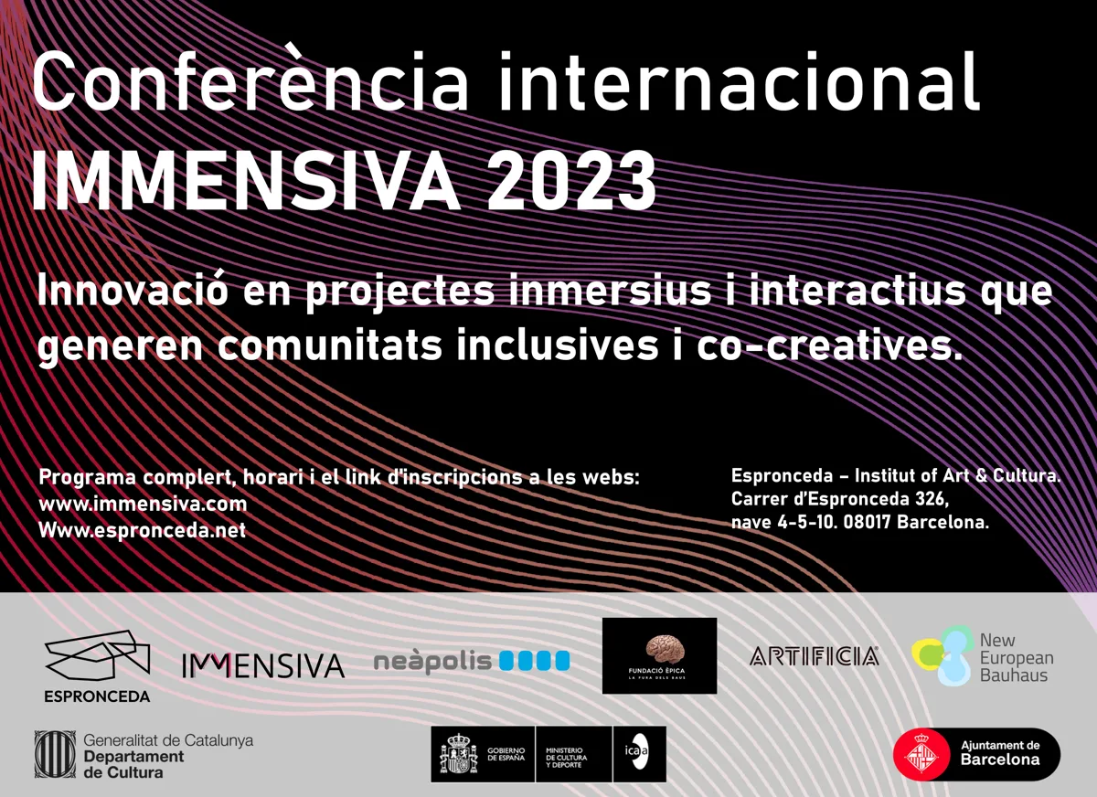 Flyer of the International Immensiva Conference held at Espronceda Institute of Art & Culture in Barcelona.