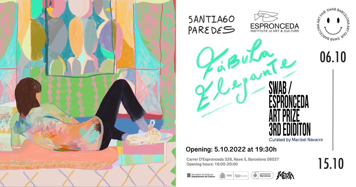 Exhibition invitation for Santiago Paredes at the Swab–Espronceda Art Prize 2022 in Barcelona