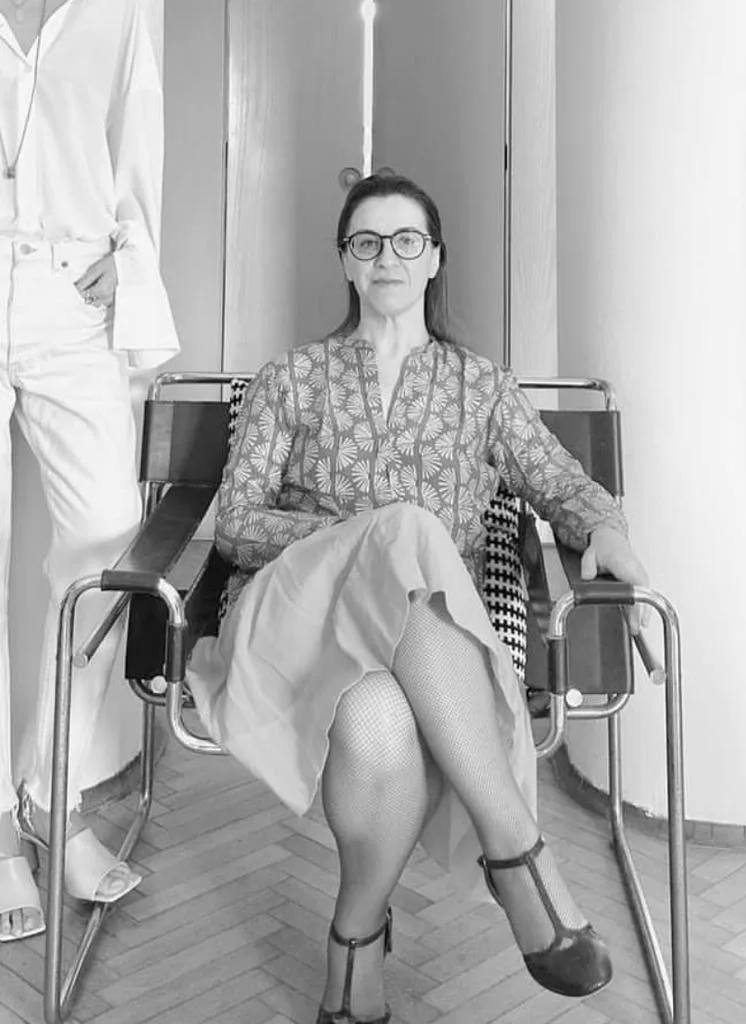 Portrait of Maddalena D'Alfonso, architect and researcher, guest speaker at the Salon of Espronceda on cultural heritage in Ukraine.